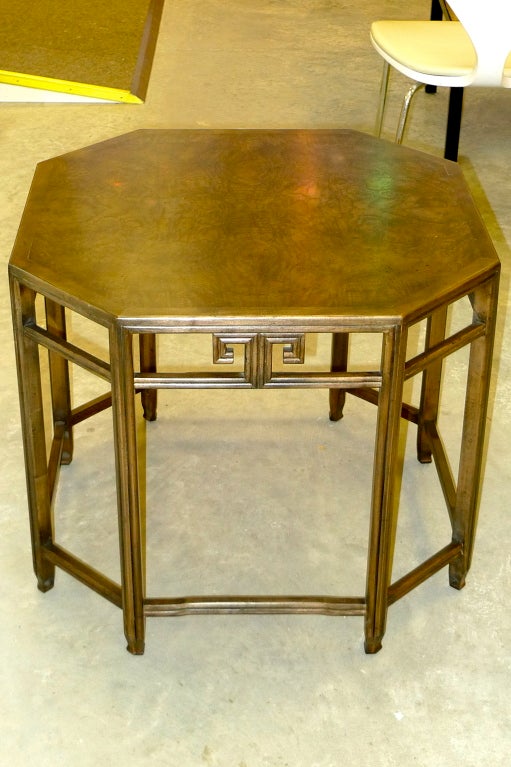 American Vintage Baker Octagonal Walnut Lamp Table