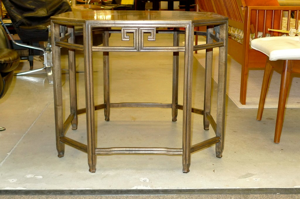 Late 20th Century Vintage Baker Octagonal Walnut Lamp Table