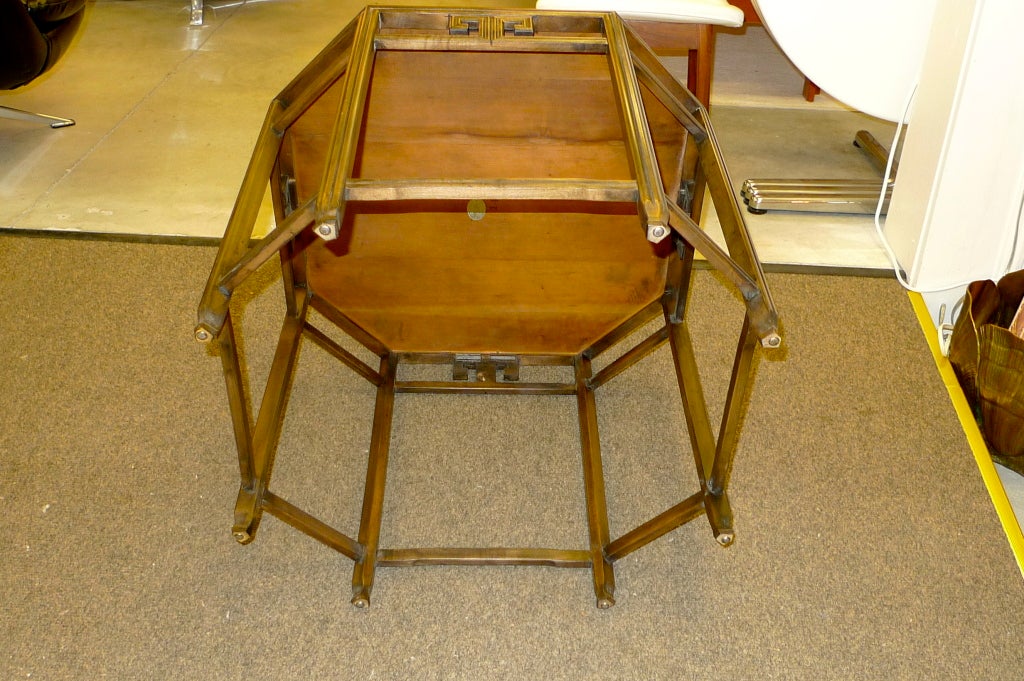 Vintage Baker Octagonal Walnut Lamp Table 2