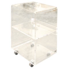 Vintage Waterfall Acrylic Utility Cart on Chrome Casters by Akko