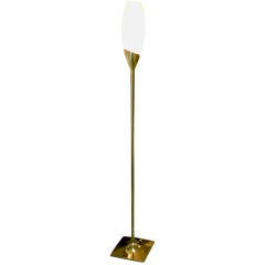 Vintage Brass Tone Laurel Tulip Floor Lamp
