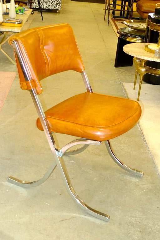 Late 20th Century Set of 6 1970's Barcelona Style Dining Chairs