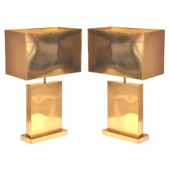 Pair of Signed Curtis Jere Brass Table Lamps