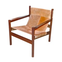 Leather Sling Arm Chair by Michel Arnoult