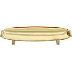 Tommi Parzinger for Dorlyn Long Brass Footed Tray