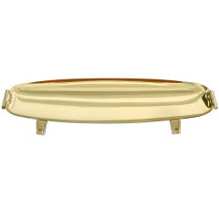 Tommi Parzinger for Dorlyn Long Brass Footed Tray