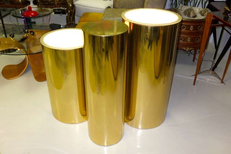 Curtis Jere Illuminated Brass Pedestals 2