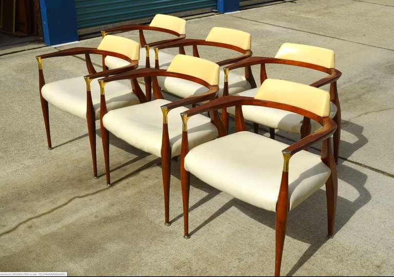 Mid-Century Modern Bert England Sculptural Dining Chairs, Set of Six