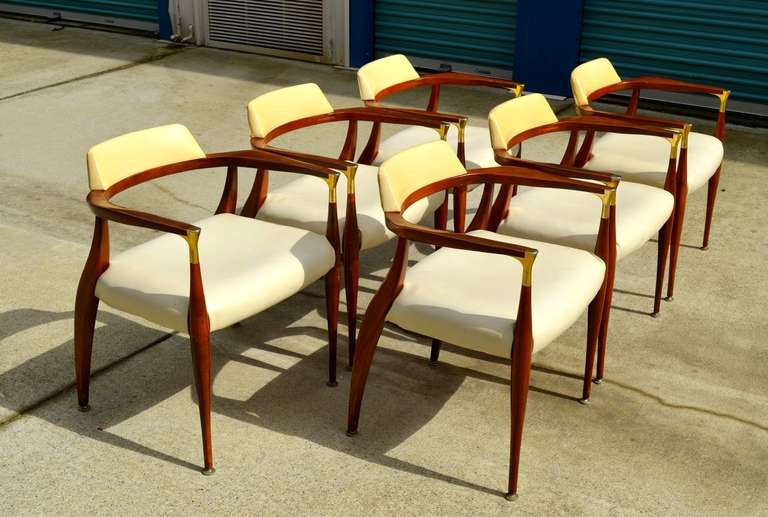 American Bert England Sculptural Dining Chairs, Set of Six
