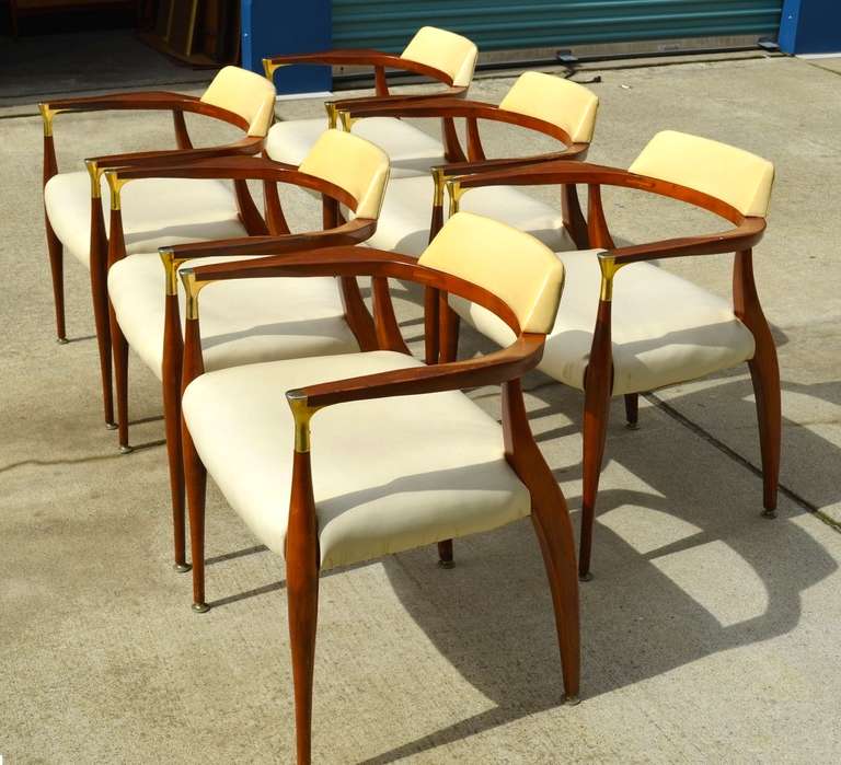 Mid-20th Century Bert England Sculptural Dining Chairs, Set of Six