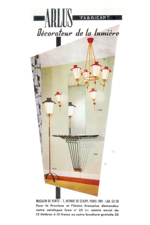 French Quad Lantern Hoop Chandelier by Maison Arlus, France For Sale