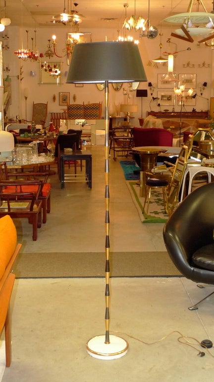Gunmetal & Brass Harlequin Floor Lamp For Sale 5