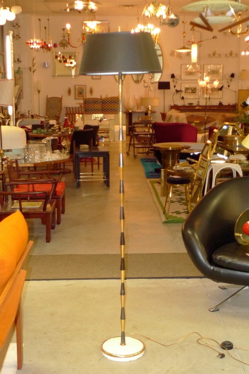 Gunmetal & Brass Harlequin Floor Lamp For Sale 2