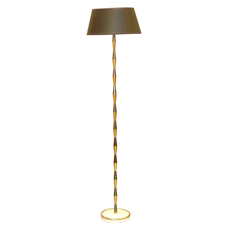 Lampadaire arlequin en bronze et laiton