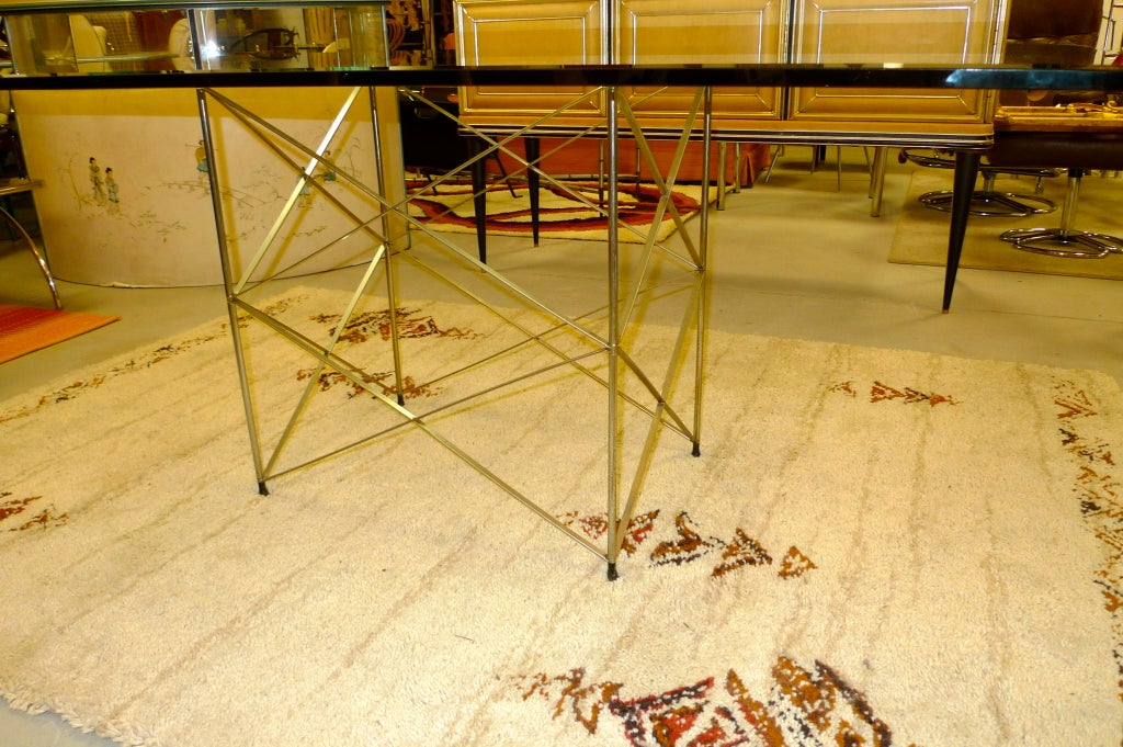 Late 20th Century 1970's Pace Collection Chrome Scaffold Dining Table & Six Chairs For Sale
