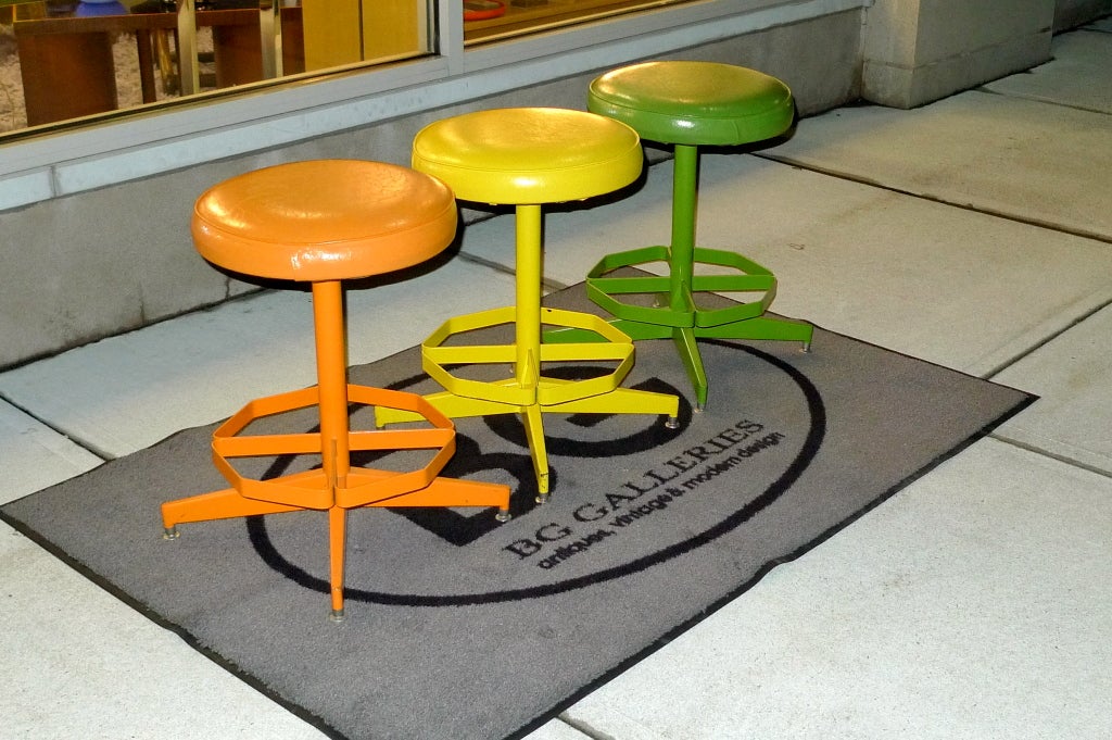 Mid-20th Century 1960's Cal-Style Swivel Stools For Sale