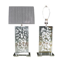 Pair of Bullet Hole Riddled Salvage Security Window Lamps