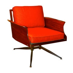 Retro Molded Plywood and Faux Bois Steel 'Viko' Chair