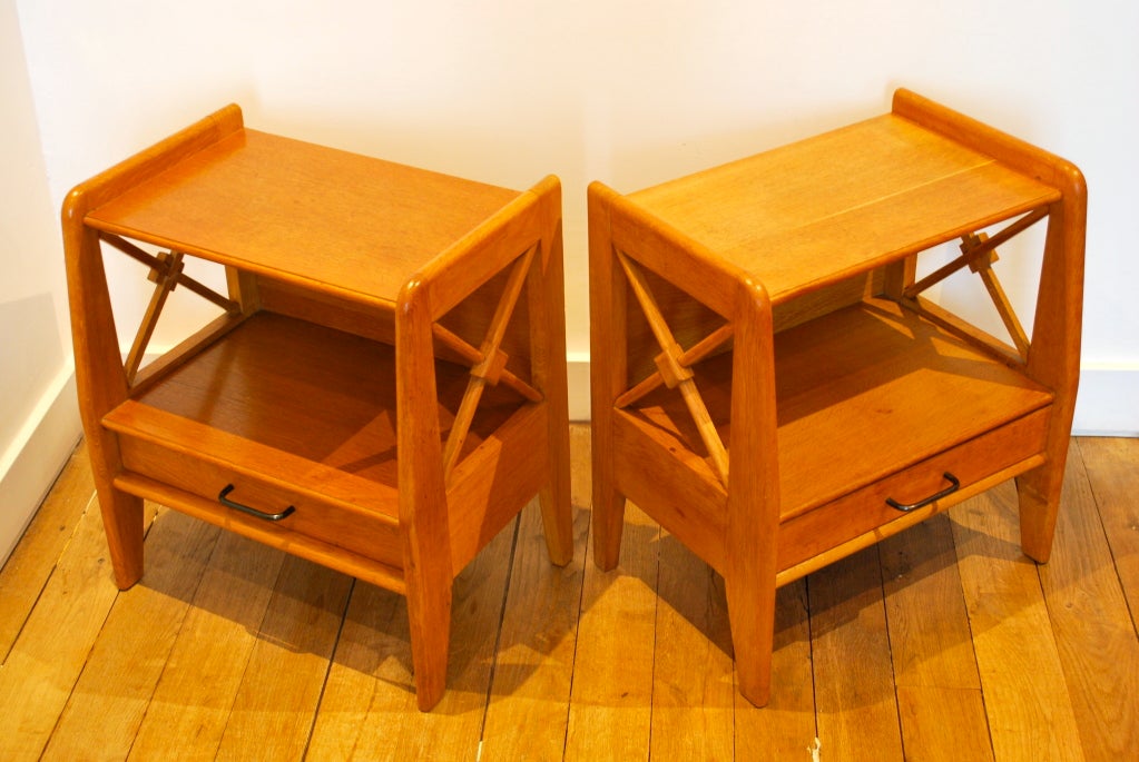 Pair of 1940's French Nightstands by Jacques Adnet 1