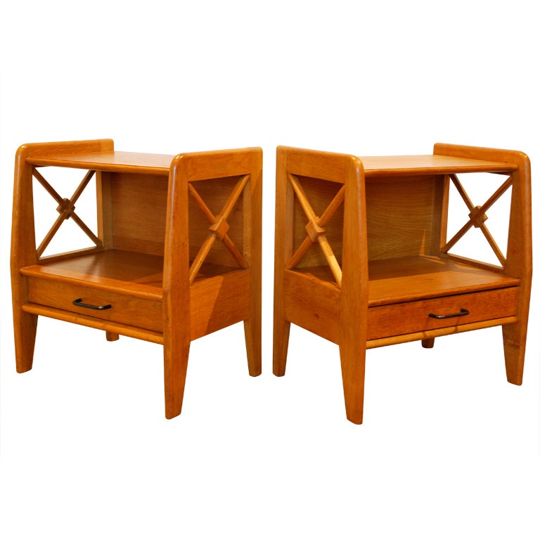 Pair of 1940's French Nightstands by Jacques Adnet