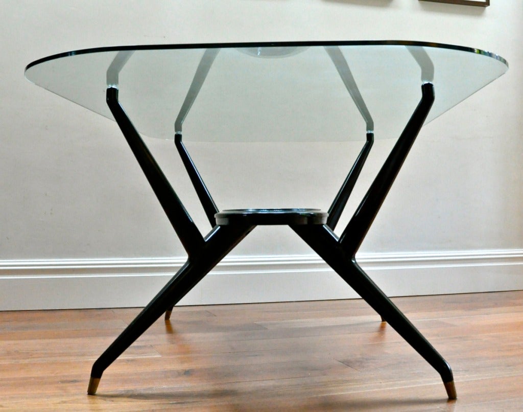 Ebonized 1950's Italian Dining Table For Sale