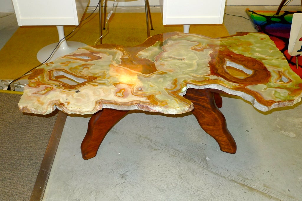 Malagasy Fre-form Slab Agate Mineral Cocktail Table