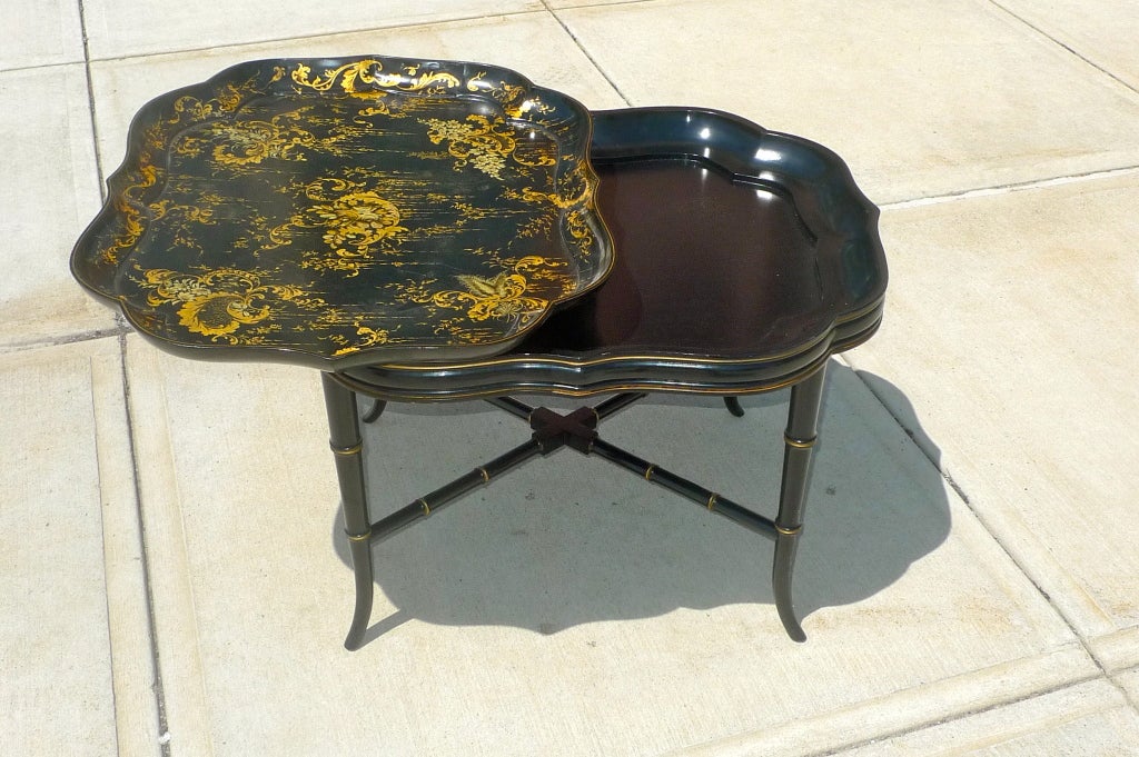 Regency style Papier Mache Tray Table For Sale at 1stDibs