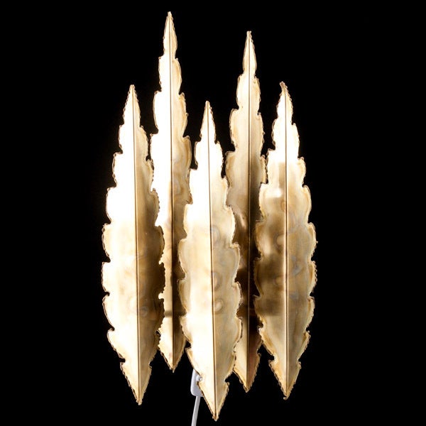 Torch cut brass brutalist wall sconce by Sven Aage Holm Sorensen of Denmark.

See separate BG listing U11121388661365 for another model from the series