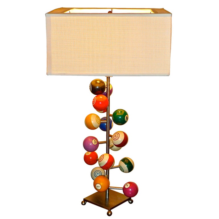 Vintage Billiard Ball Table Lamp