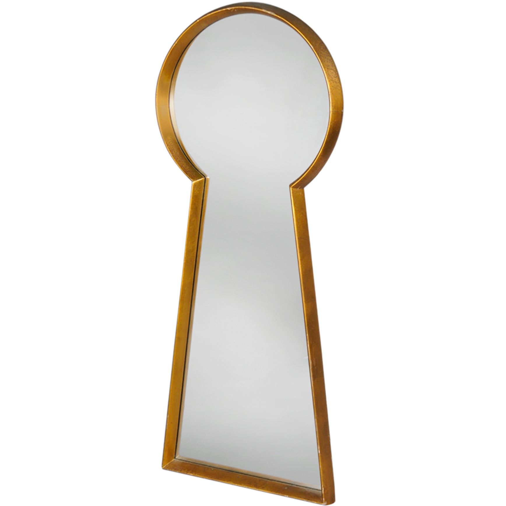 Gilt Wood Framed Key Hole Mirror Attributed to LaBarge