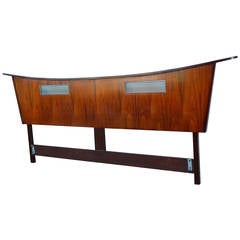 Modernist King Size Pagoda Headboard with Illuminated Panels