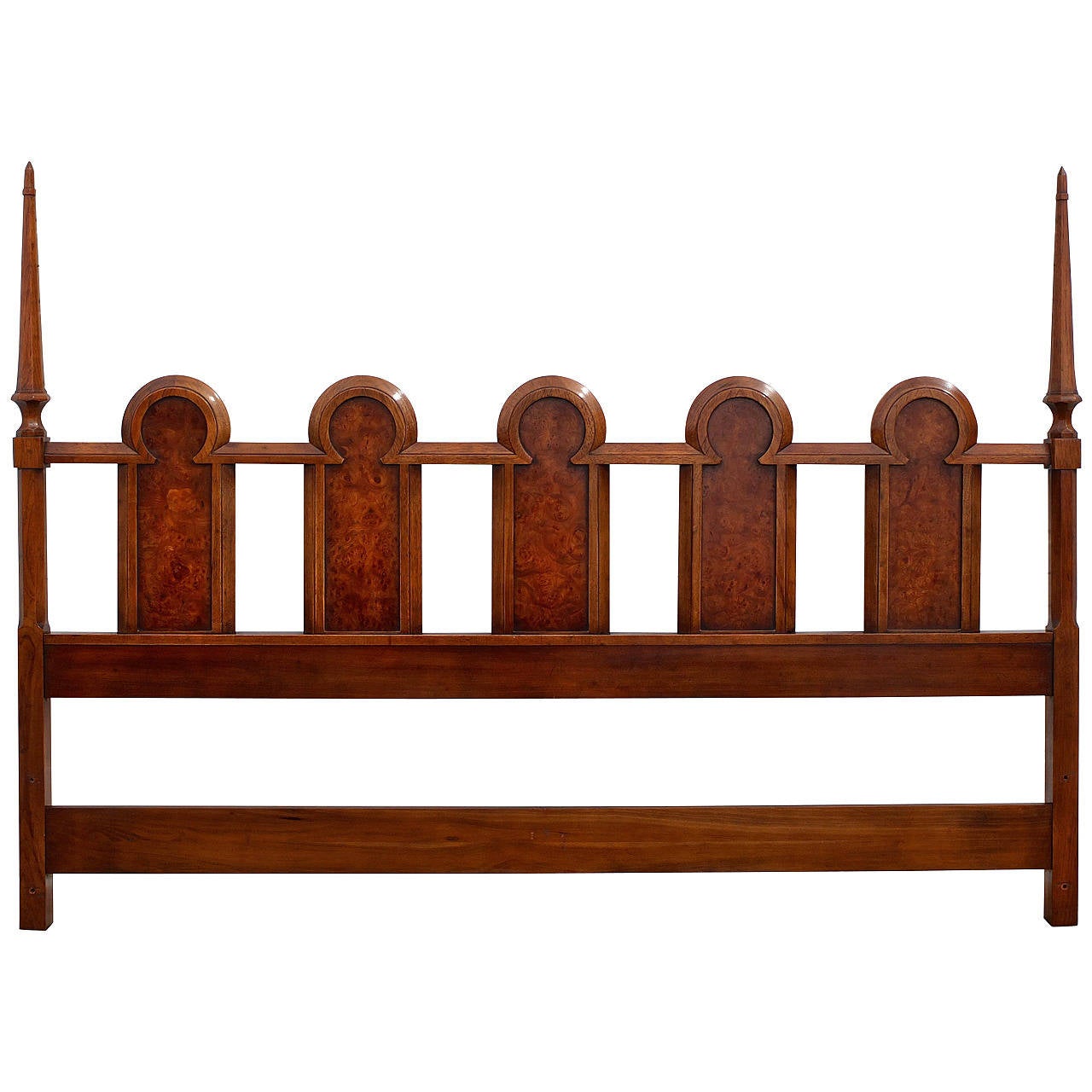 Vintage King Sized Rattan Upholstered Headboard at 1stdibs