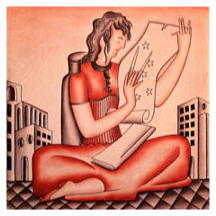 1930's Gio Ponti Tile "The Astronomer" for Richard Ginori 5