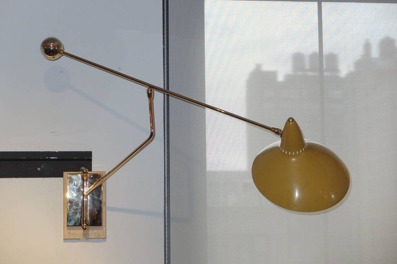 gold swing arm sconce