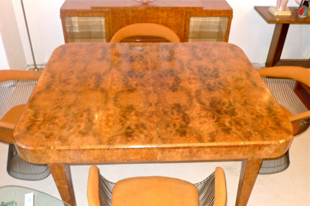 French Art Deco Walnut Dining Table 7