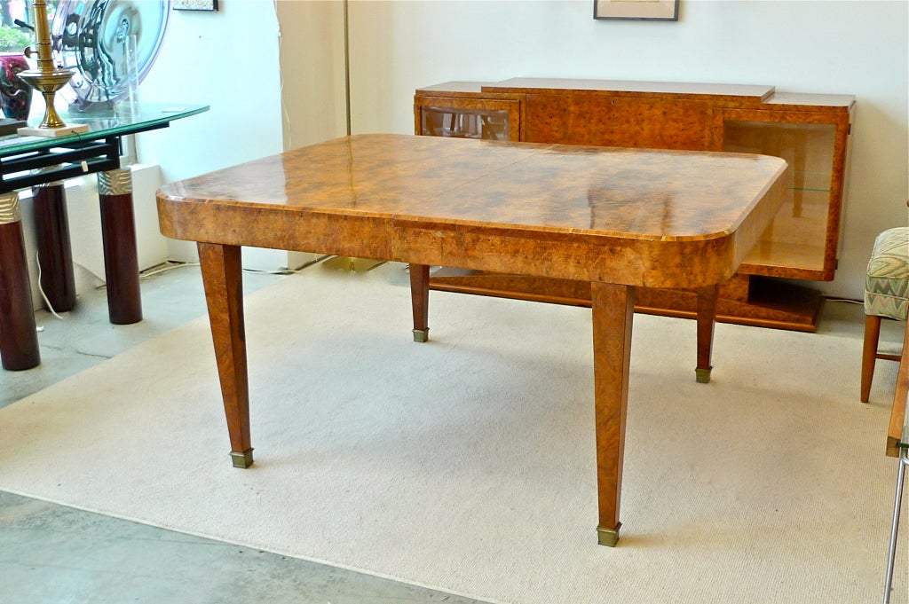 French Art Deco Walnut Dining Table 1
