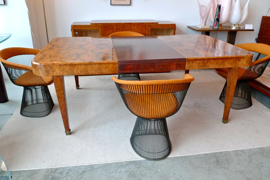 French Art Deco Walnut Dining Table 6