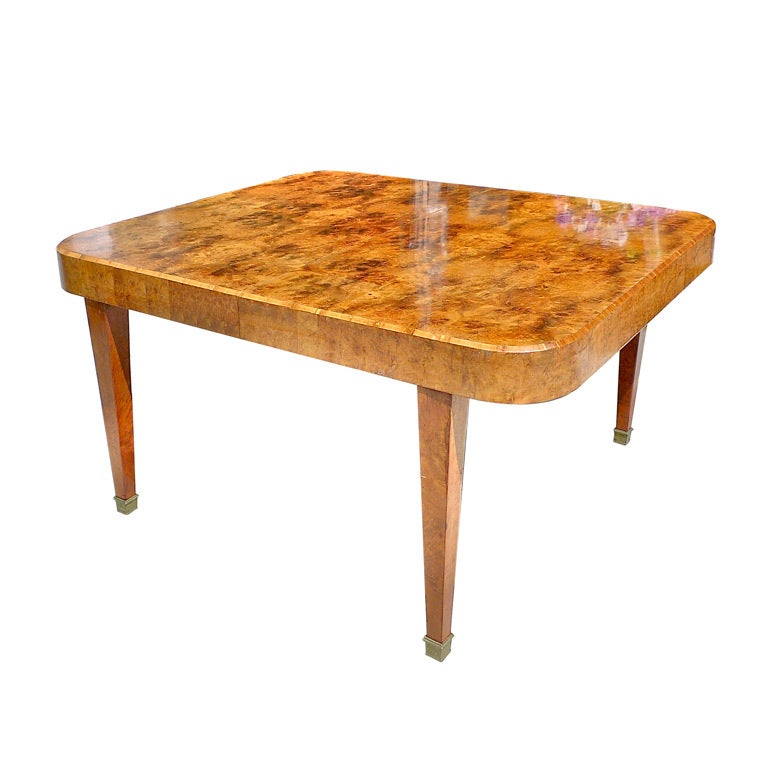 French Art Deco Walnut Dining Table