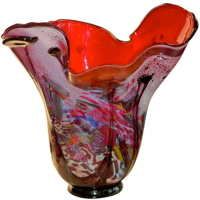Lucy Chamberlain Art Glass Vase