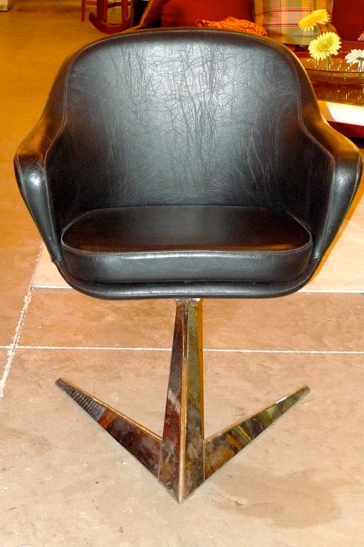 Jacques Adnet for Air France Boardroom Chair In Good Condition In Hanover, MA