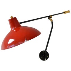 1950's French Counterbalance Swing Arm Wall Lamp
