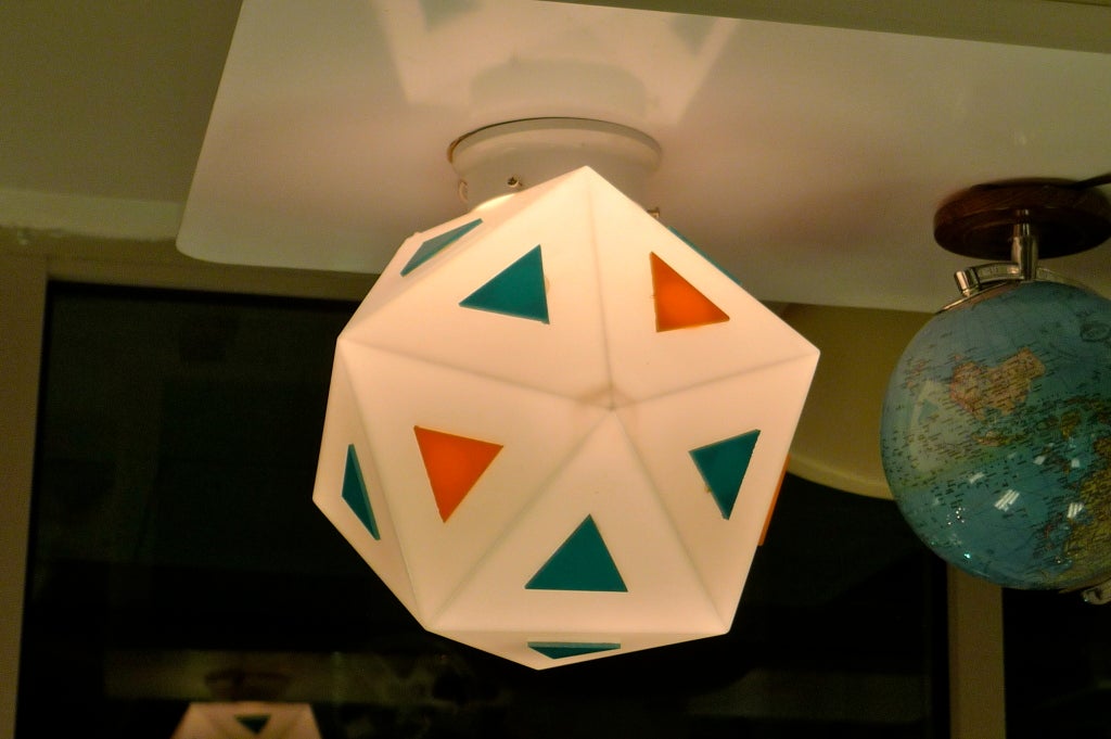 Mid-Century Modern Vintage Burger Chef Icosahedron Globe Lights