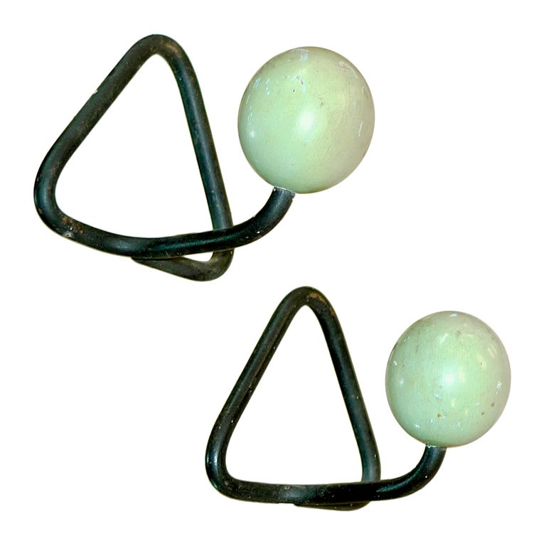 French Modernist Coat Hooks in the Style of Jean Royere