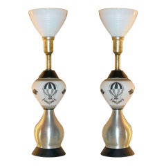 Pair of Balloon & Kite Painted Lamps 9