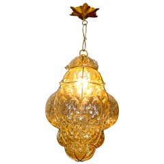Vintage Murano Bubble Glass Cage Lantern 1