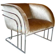Milo Baughman Chrome Art Deco Club Chair