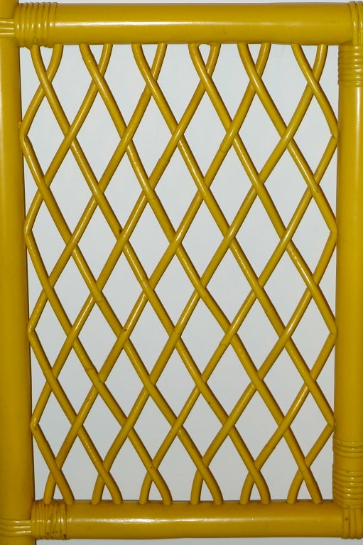 Vintage Queen Yellow Rattan Headboard by Willow and Reed 1
