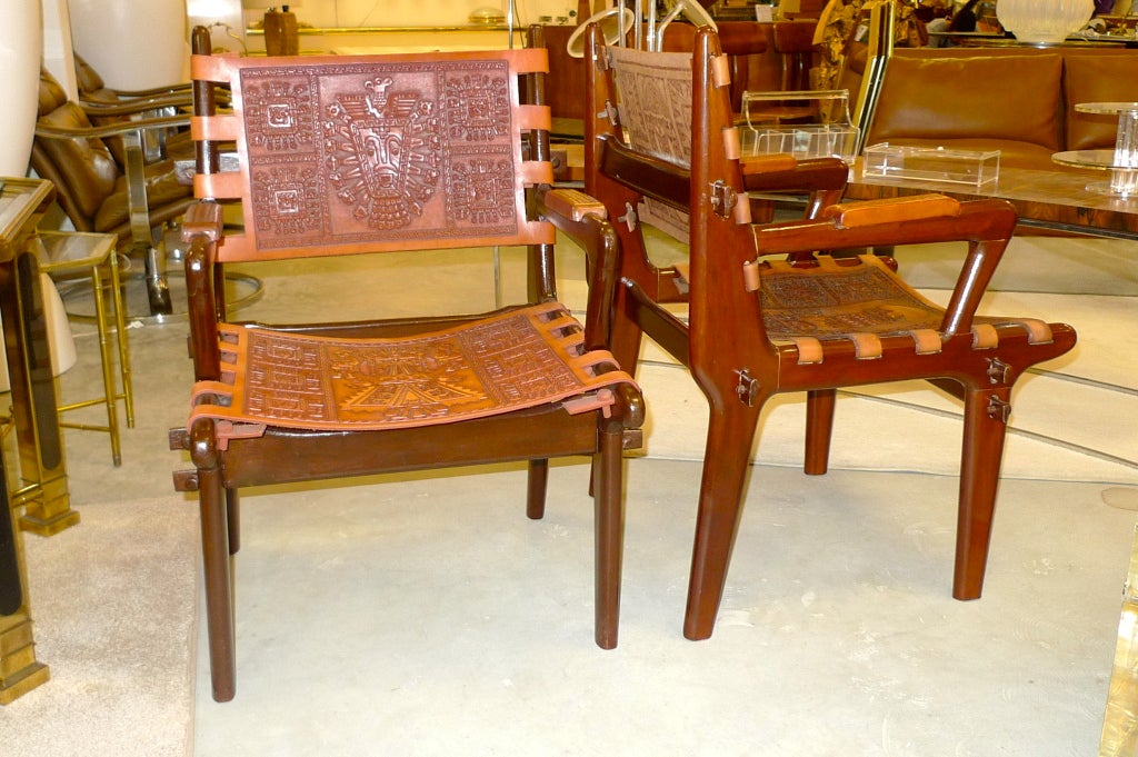 Ecuadorean Pair of Ecuadorian Lounge Chairs via Peace Corps For Sale