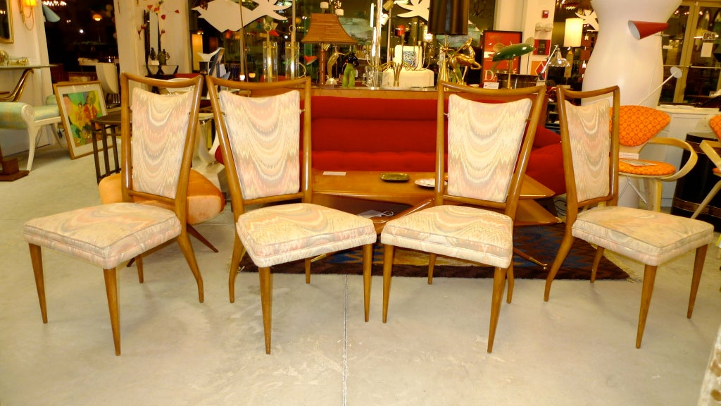 Mid-20th Century Set of 4 J. Stuart Clingman Dining Chairs for John Widdicomb For Sale