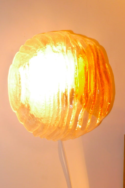 Textured Glass Sconce or Flushmount by Mazzega 1
